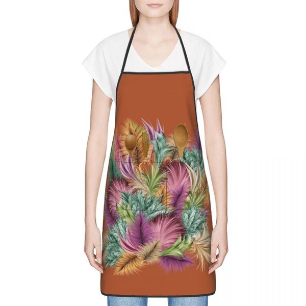 

aprons peacock feathers print apron kitchen women baking waist bib home cooking brief sleeveless pinafore