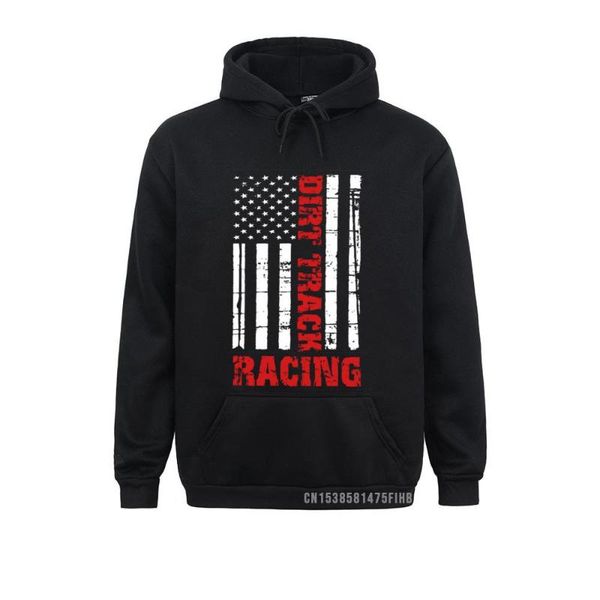 

men's hoodies & sweatshirts dirt track racing american flag hoodie race car racecar women's tight winter sportswears brand, Black
