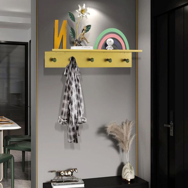 

hooks & rails wrought iron entrance door, seamless hanger, wall-perforated hanger hook, creative key hook rack