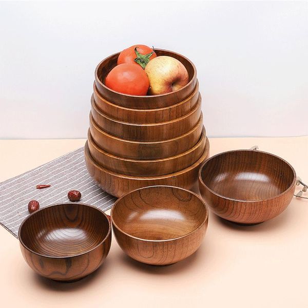 

bowls home tableware wooden rice soup salad fruit candy container storage bowl