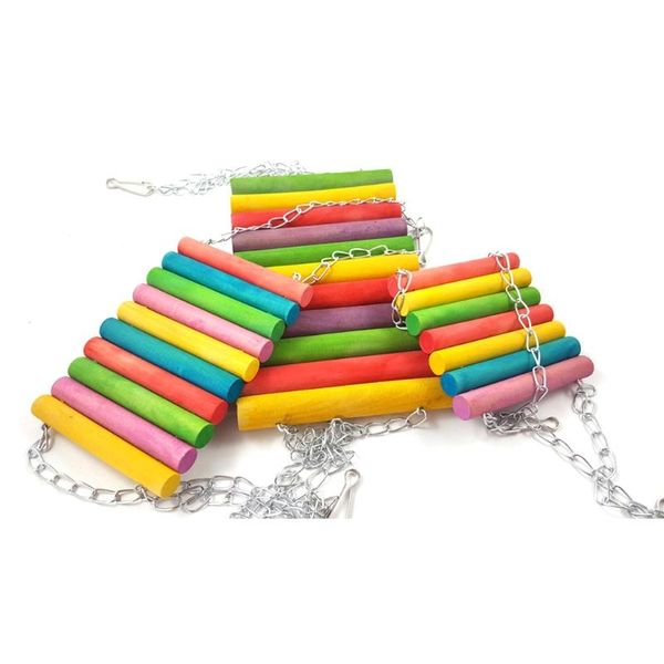 

small animal supplies wood swing hammock with hanging chain for hamster rodent chew toys colorful bed easy to install gxmd