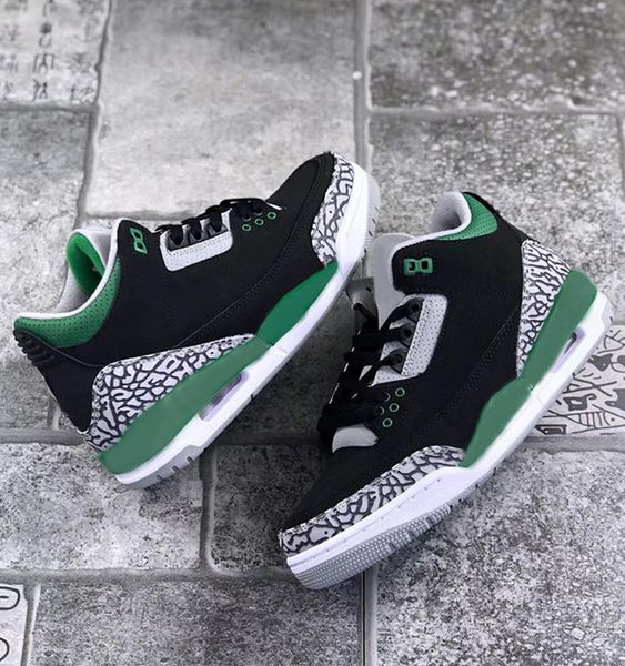 

3 pine green mens basketball shoes 3s black cement grey-white men outdoor trainers sports sneakers with box ct8532-030