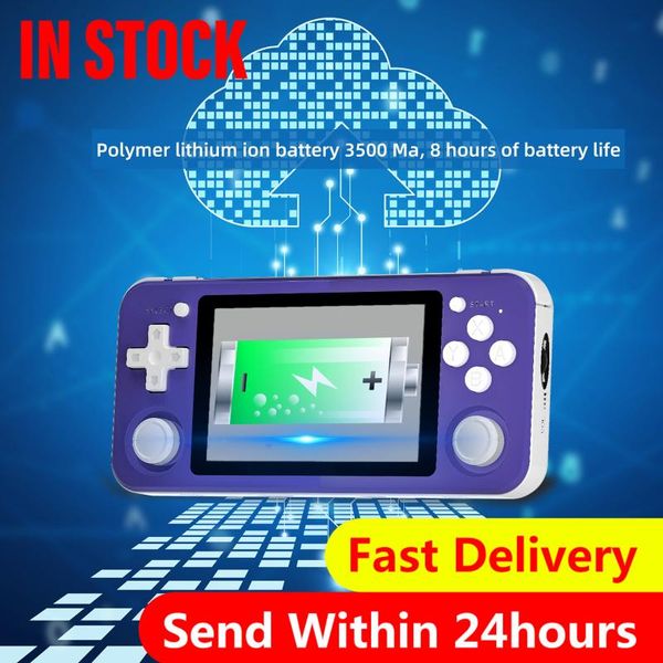 

rg351p handheld game console 3.5-inch ips screen dual rocker linux system pc shell ps1 n64 games children's gifts portable players