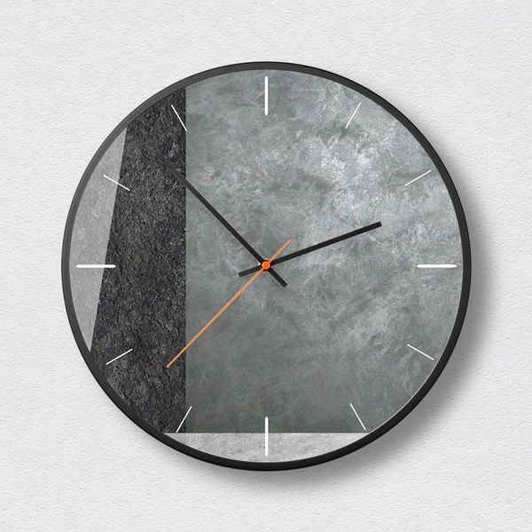 

wall clocks nordic clock metal creative geometry gray modern watches home decor industrial living room decoration horloge