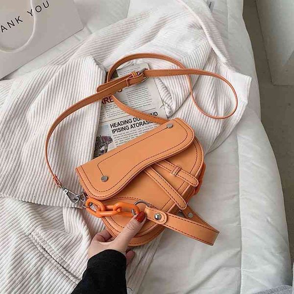 

80% off bag female niche design spring and summer new fashion advanced sense style messenger bag portable versatile saddle handbags, Black;red