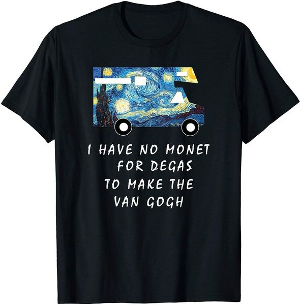 

van gogh road trip t shirt funny caravan camping tee gift size s-5xl, White;black