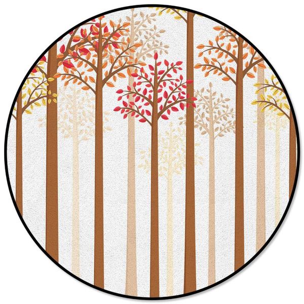 

carpets autumn leaves tree trunk round rug for living room home decor kids children's bedroom area rugs mats