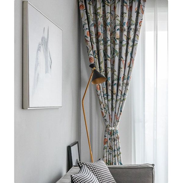 

curtain & drapes [harvest and birds] printed curtains modern simple for living room bedroom study double-sided mablackout