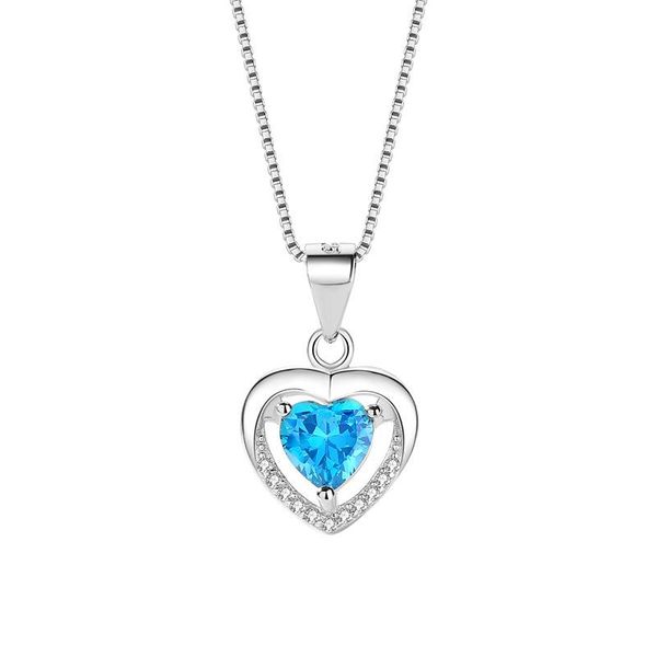 

chains heart of the sea pendant sterling silver light luxury love necklace micro-inlaid zircon clavicle gift for girlfriend
