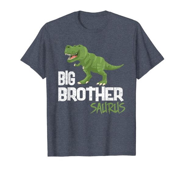 

big brothersaurus bro brother dinosaur family son t-shirt, White;black