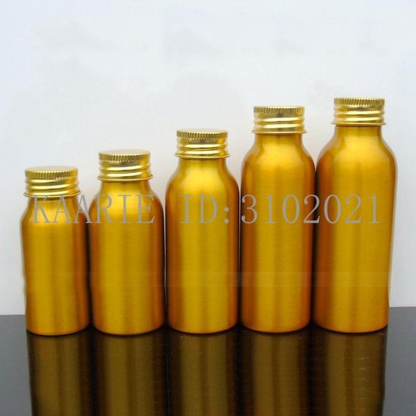 

storage bottles & jars 30/50pcs 30/50/60/80/100ml aluminum gold empty bottle screw cap cosmetic jar sample travel subpackage