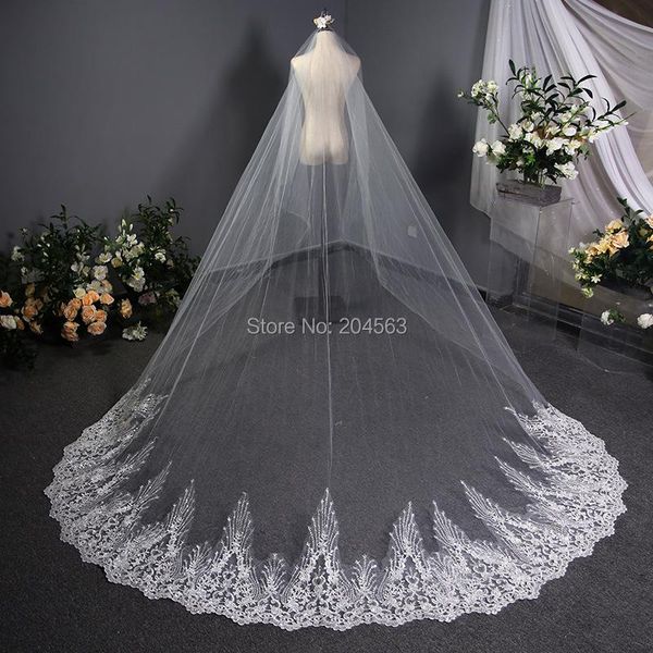 

bridal veils luxury lace wedding veil long for bride with comb yxxl, Black
