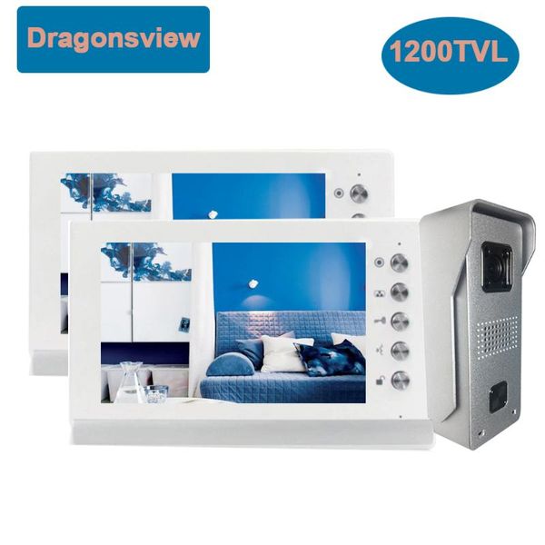 

dragonsview 7 inch video intercom system for house and villa doorbell camera 1 monitor 2 monitors unlock night vision ir leds door phones