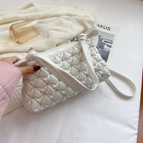 

evening bags bag for women 2021 large capacity cloud fold rhombic lattice embroidered thread single shoulder messenger