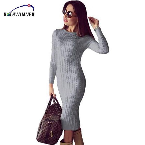 

casual dresses bothwinner split knitted bodycon sweaters dress women long midi sweater party, Black;gray