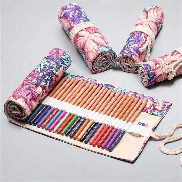 

marqueurs12/24/36/48/72 hole promarker color pencil holder canvas roller pocket storage box bags
