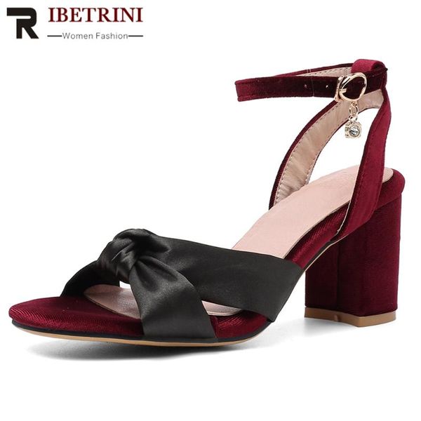 

fashion flock ankle strap sandals woman 2021 summer female high heels women's shoes size 32-43, Black