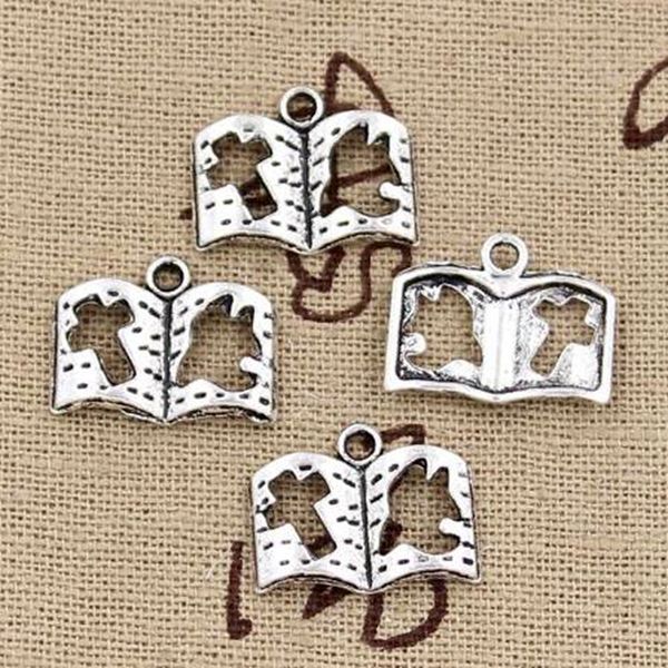 Pendenti con ciondoli in lega di libro croce di piccione cavo creazione di gioielli artigianali fatti a mano fai da te 17x13.5mm argento antico 200 pezzi