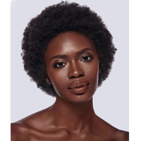 Brezilyalı Doğal Simülasyon İnsan Saç Kısa Kesim Kinky Kıvırcık Peruk Kadınlar Partisi için Afrika Amerikan Tarzı