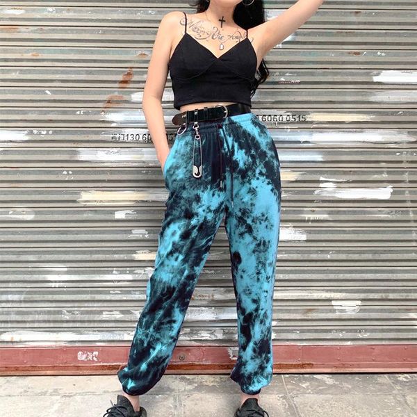 

women's pants & capris luck a neon tie dye joggers high waist long baggy women sweatpants loose trousers 2021 autumn winter streetwear, Black;white