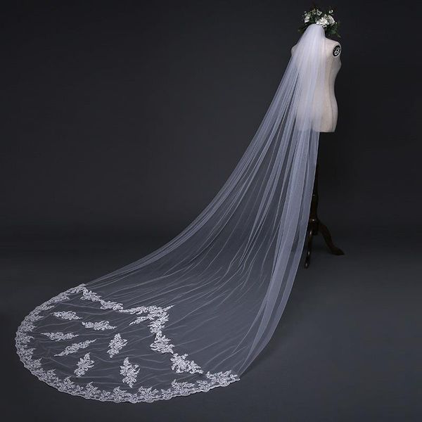 

bridal veils wedding veil simple 3 m long train with comb take po, Black