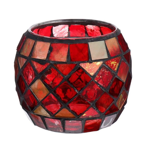 

european style mosaic glass candlestick romantic candle cup without candles