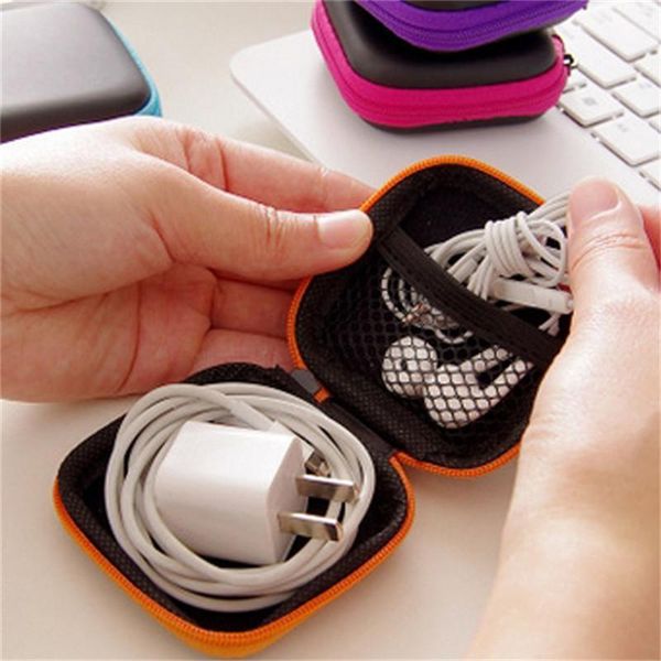 

toiletry kits portable travel electronic bag zipper headphones box in-ear earphone cases eva square earbuds headset carry digital
