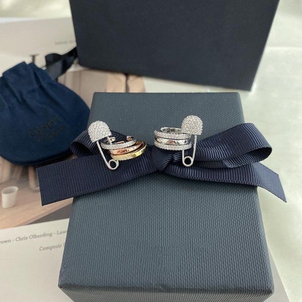 

stud s925 sterling silver june rose gold pin ear bone clip for women classic colorful korean fashion fit monaco banquet style, Golden;silver