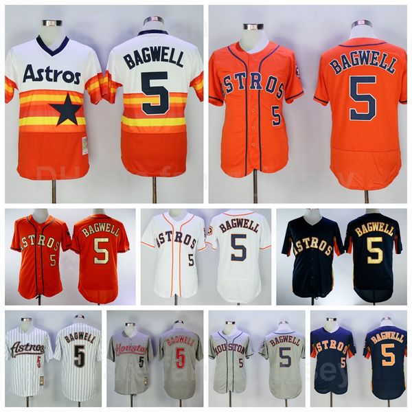 

retire baseball 5 jeff bagwell jersey vintage flexbase cool base pullover pinstripe orange white grey navy blue stitched and sewn on retro 1, Blue;black