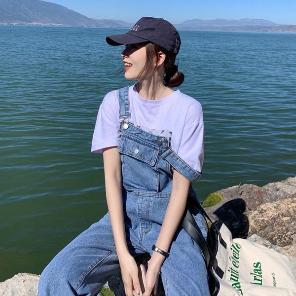 

women's tanks & camis spring internet celebrity denim salt suspender pants and autumn korean style wide loose summer cute japanese, White