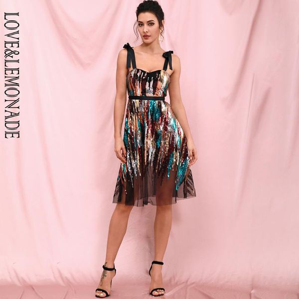 

casual dresses love & lemonade tube band sequin party dress lm82299, Black;gray