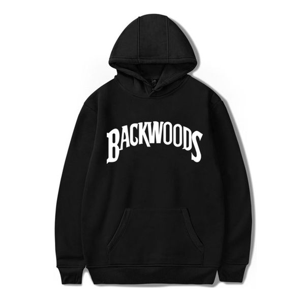 

spring and autumn new backwoods printed sweatshirt pullover hip hop fashion hooded sweater, Black