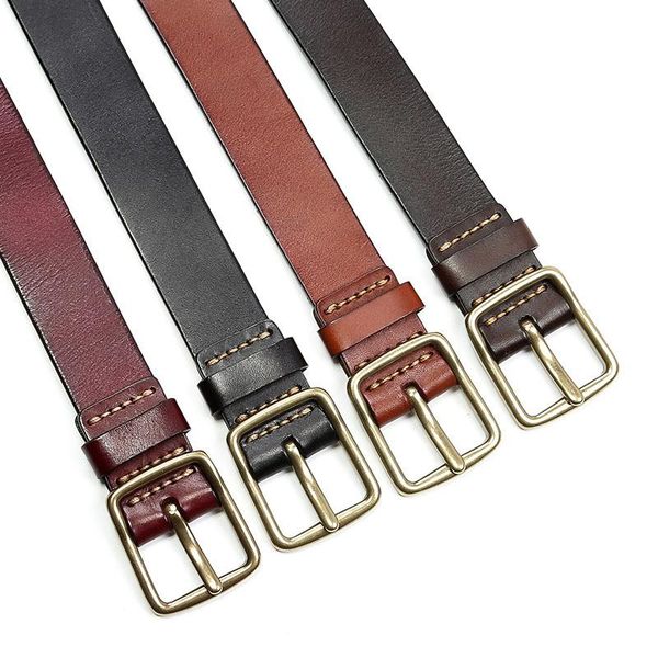 

belts luxury genuine leather belt men vintage men's jeans strap black color wide strapping waistband brown thong adqw, Black;brown