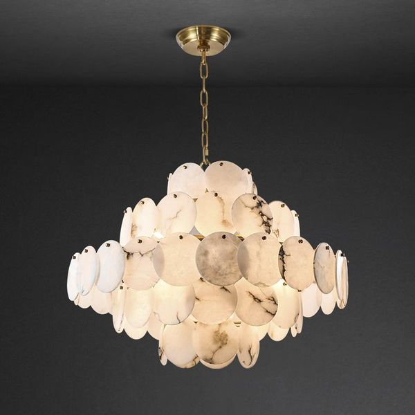 

pendant lamps light luxury simple copper marble chandelier living room dining bedroom