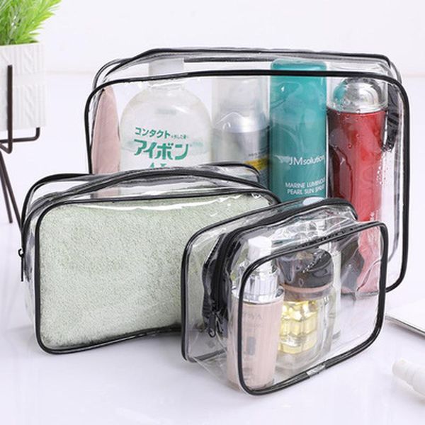 

storage bags waterproof travel cosmetic bag transparent pvc bathroom shower portable toiletries case swim towel organizer
