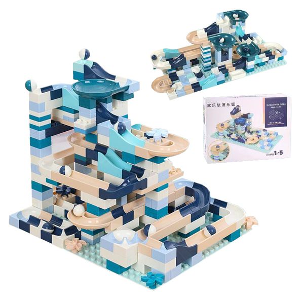 

childrens large-particle building blocks rolling balls changeable slides 54360pcs color building boards diy building blocks