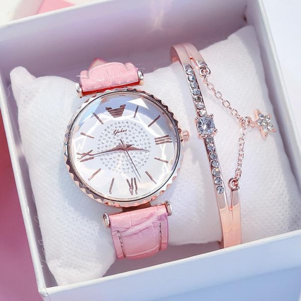 

fashion watches leather women cherry powder female quartz wrist watch womens wristwatches, Slivery;brown