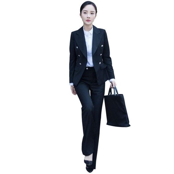 

two piece dress women sweatsuits sets black suit female spring and autumn style ol professional office ladies two-piece, White