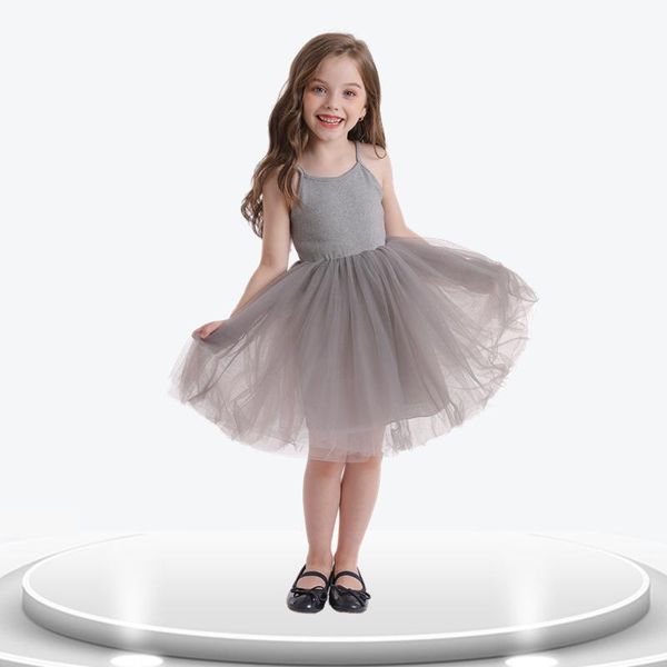 

girl's dresses summer girls dress brief princess children clothes solid casual school wear sling vest for 3 to 8t, Red;yellow