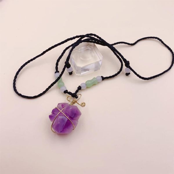 

decorative objects & figurines natural rose flower amethyst quartz gem jewelry pendant necklace healing reiki fashion diy crystal gift