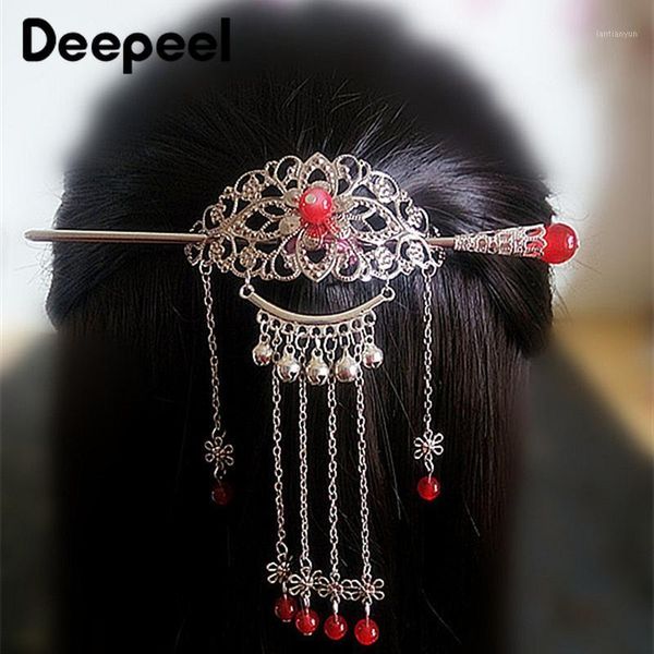 

deepeel 1set manual tassel hair sticks headwear clip ancient chinese hanfu decoration jewelry accessories ha0371