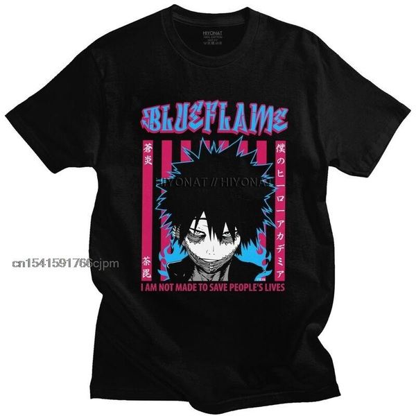 

men's t-shirts fashion dabi my hero academia t shirt men short sleeve bnha anime manga toya todoroki printed tee pure cotton tshirt, White;black