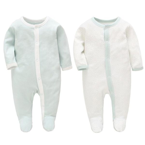 

footies born infant baby girls boys solid romper jumpsuit outfits playsuit clothes long sleeve autumn winter warm costume jumpsuits, Blue