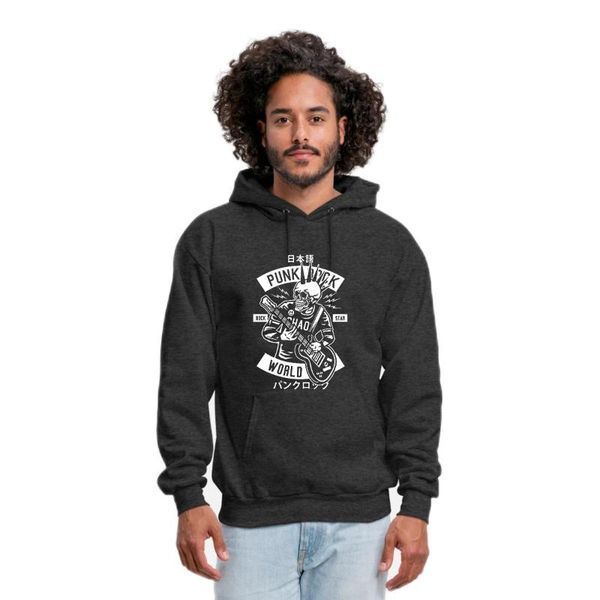 

men's hoodies & sweatshirts punk rock print men sweatshirt winter fashion hoodie fleece fitness tracksuit, Black