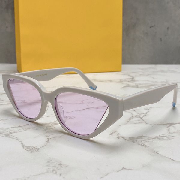 

nice personalized sunglasses fol002v style triangle butterfly cat-eye shape full-frame glasses light-colored lenses designer sunglass, White;black