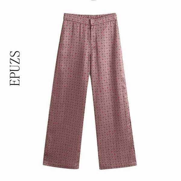 

vintage plaid leg wide pants fashion slim loose high waist casual elegant chic autumn winter 210521, Black;white