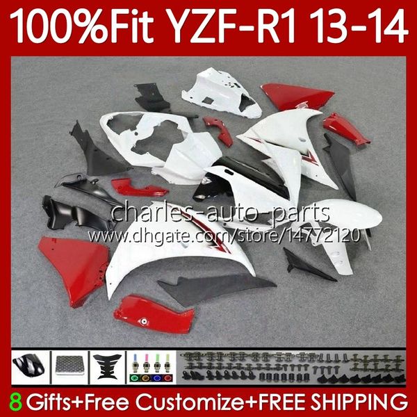Kit de corpo OEM para Yamaha YZF-R1 YZF1000 YZF R1 2013-2014 Moto Bodywork 97No.86 YZF R1 1000 CC 2013 2014 1000CC Branco Red Novo YZF-1000 YZFR1 13 14 Fearding de Molde de Injeção
