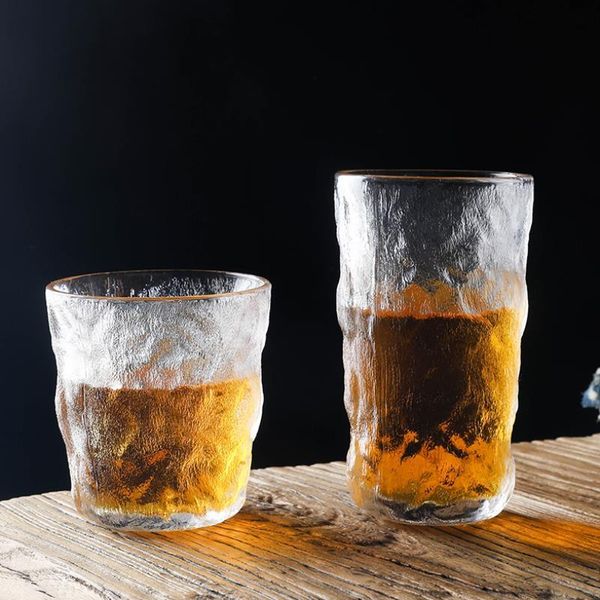 

ins bark pattern glass water cup creative wine tea juice coffee milk drop glasses