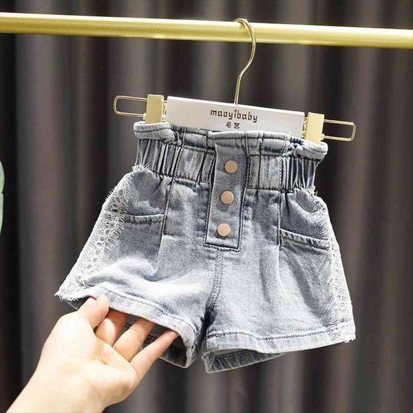 

girls high waist denim shorts summer baby princess pants childrens kids, Black