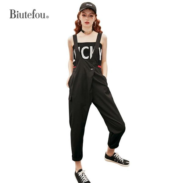 

women's jumpsuits & rompers 2021 summer women backless casual jumpsuit sleeveless overalls, Black;white